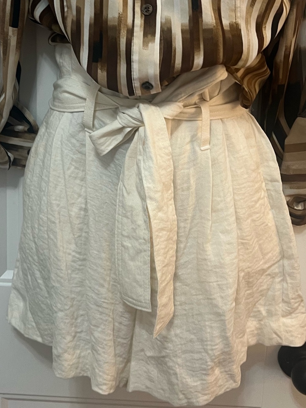 A New Day high waisted paper bag  tie belt short